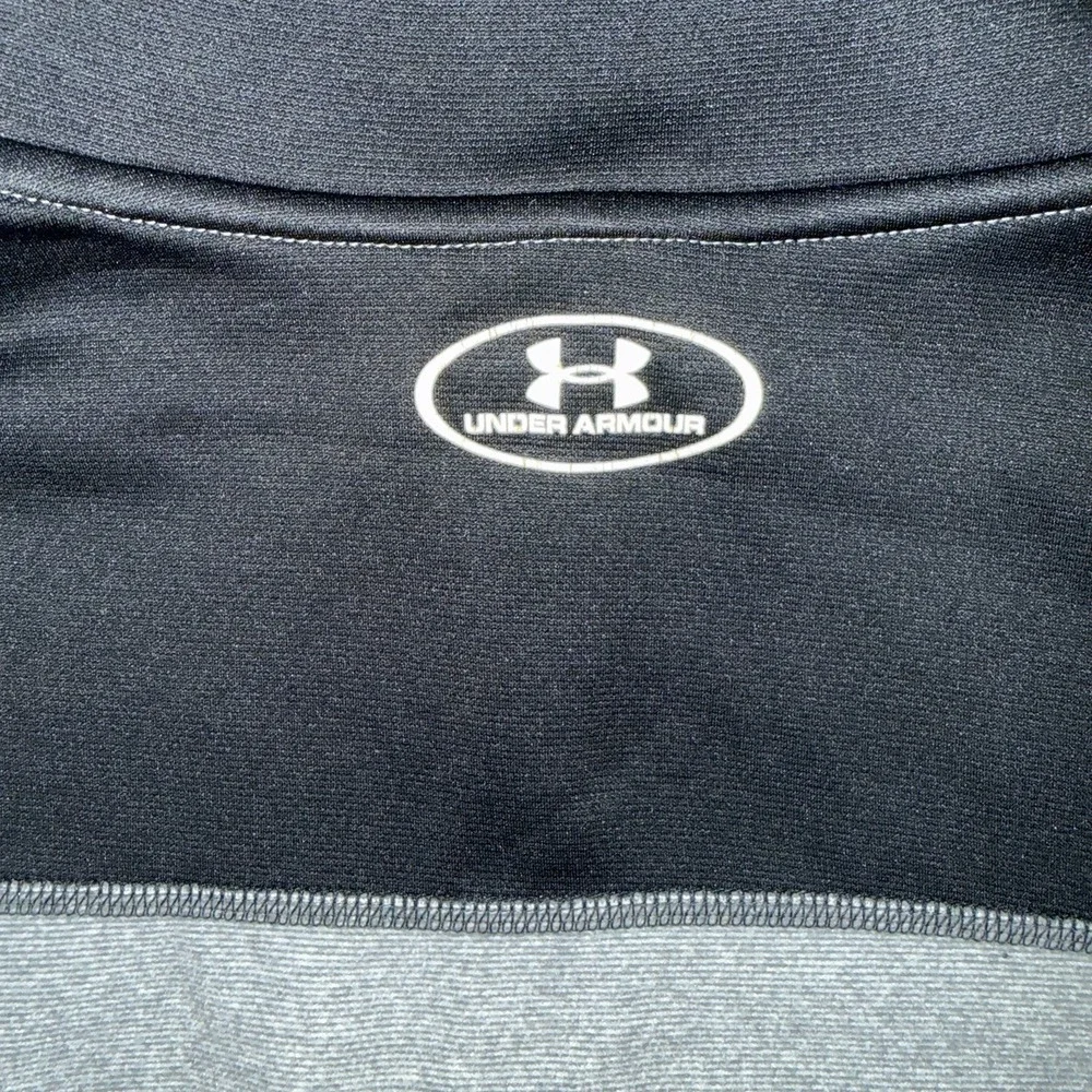 Men's Under Armour ColdGear 1/4 Zip Colorblock Pullover Sweatshirt Gray Size XL